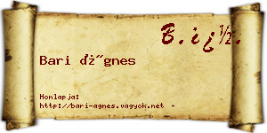 Bari Ágnes névjegykártya