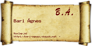 Bari Ágnes névjegykártya